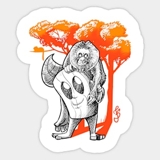 Eepê and Lion Tamarin Sticker